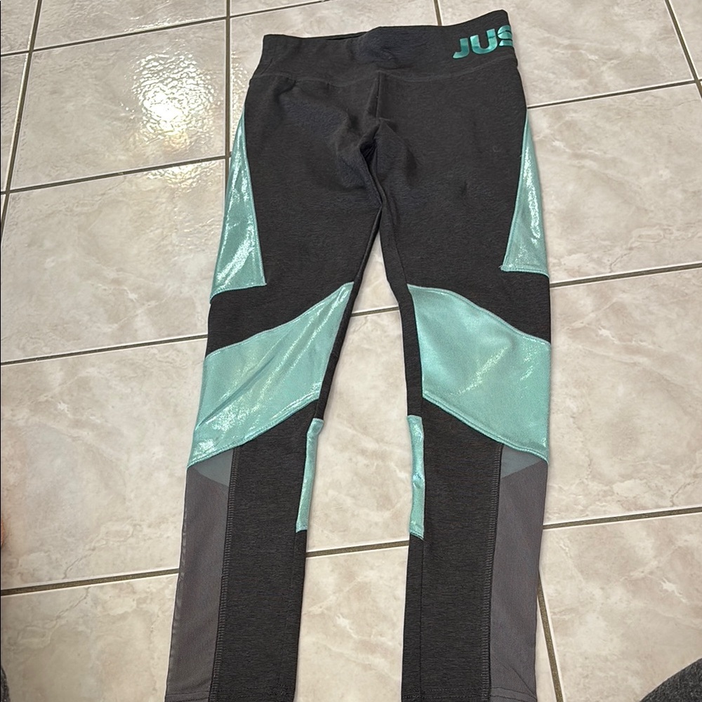 Teal and Gray Leggings